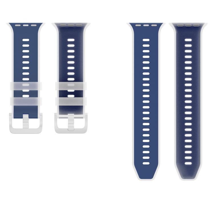 For Apple Watch 46mm / 49mm / 45mm / 44mm Transparent Jelly Two Color Silicone Watch Band