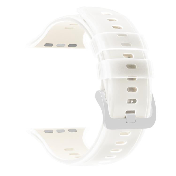 For Apple Watch 46mm / 49mm / 45mm / 44mm Transparent Jelly Two Color Silicone Watch Band