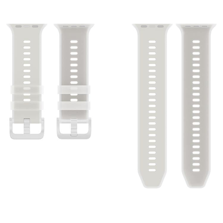 For Apple Watch 46mm / 49mm / 45mm / 44mm Transparent Jelly Two Color Silicone Watch Band