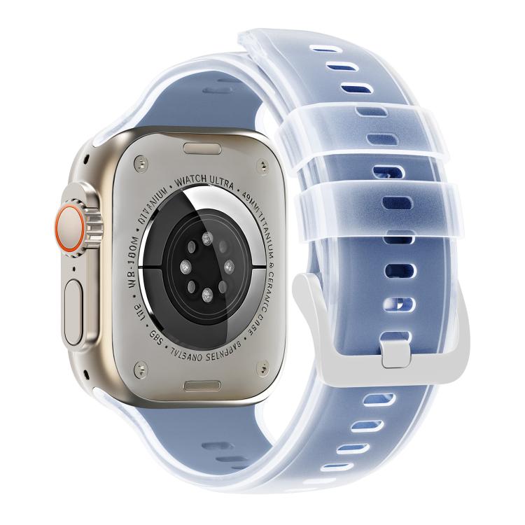 For Apple Watch 46mm / 49mm / 45mm / 44mm Transparent Jelly Two Color Silicone Watch Band