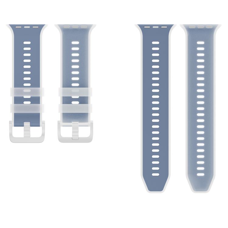 For Apple Watch 46mm / 49mm / 45mm / 44mm Transparent Jelly Two Color Silicone Watch Band