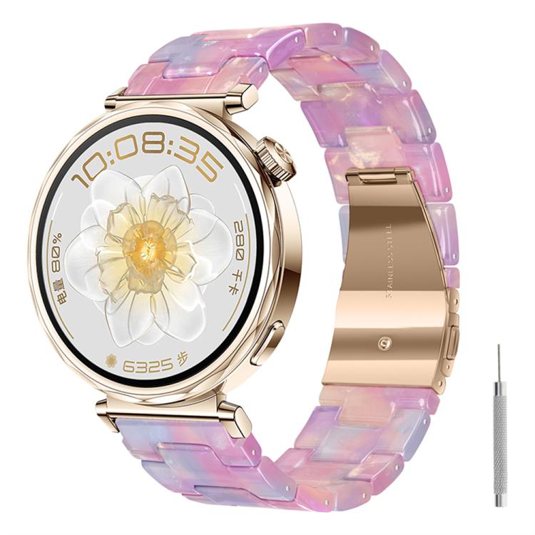18mm Butterfly Clasp Three Beads Resin Watch Band with Removal Tool