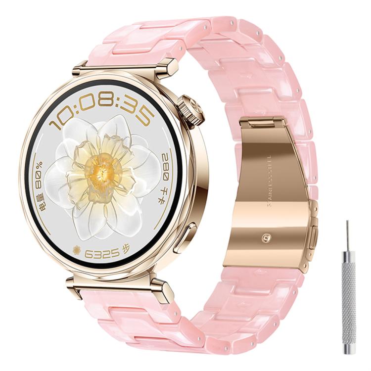 18mm Butterfly Clasp Three Beads Resin Watch Band with Removal Tool