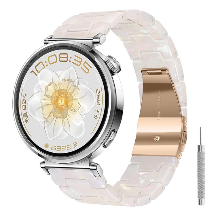 18mm Butterfly Clasp Three Beads Resin Watch Band with Removal Tool