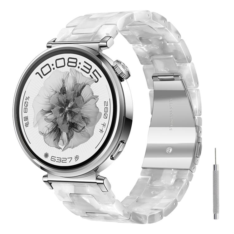 18mm Butterfly Clasp Three Beads Resin Watch Band with Removal Tool