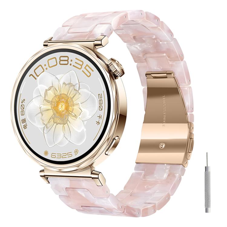 22mm Butterfly Clasp Three Beads Resin Watch Band with Removal Tool