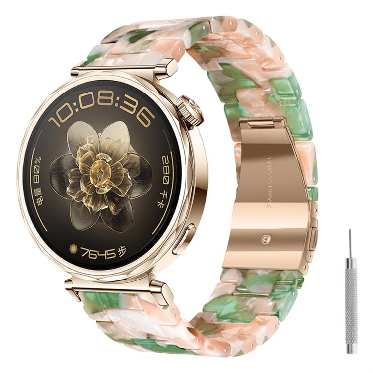 22mm Butterfly Clasp Three Beads Resin Watch Band with Removal Tool