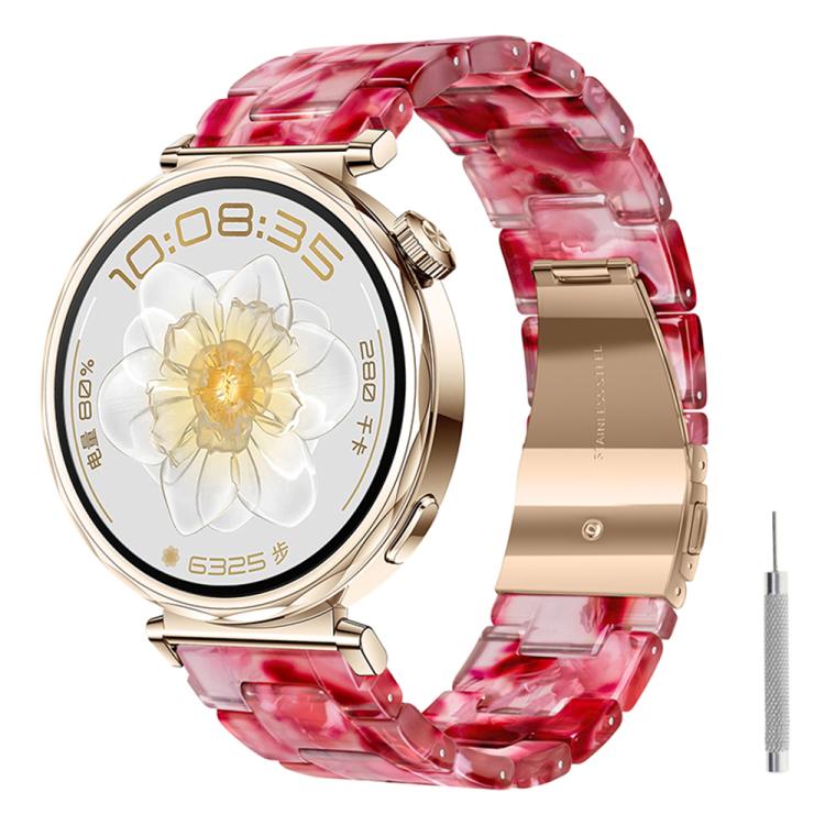 22mm Butterfly Clasp Three Beads Resin Watch Band with Removal Tool