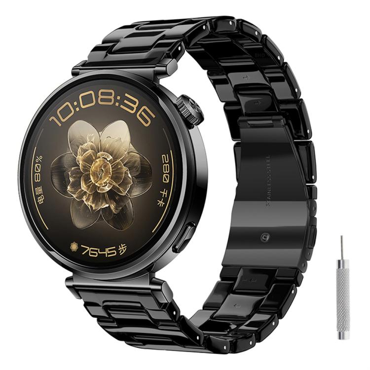 22mm Butterfly Clasp Three Beads Resin Watch Band with Removal Tool