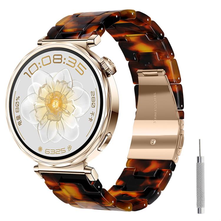22mm Butterfly Clasp Three Beads Resin Watch Band with Removal Tool