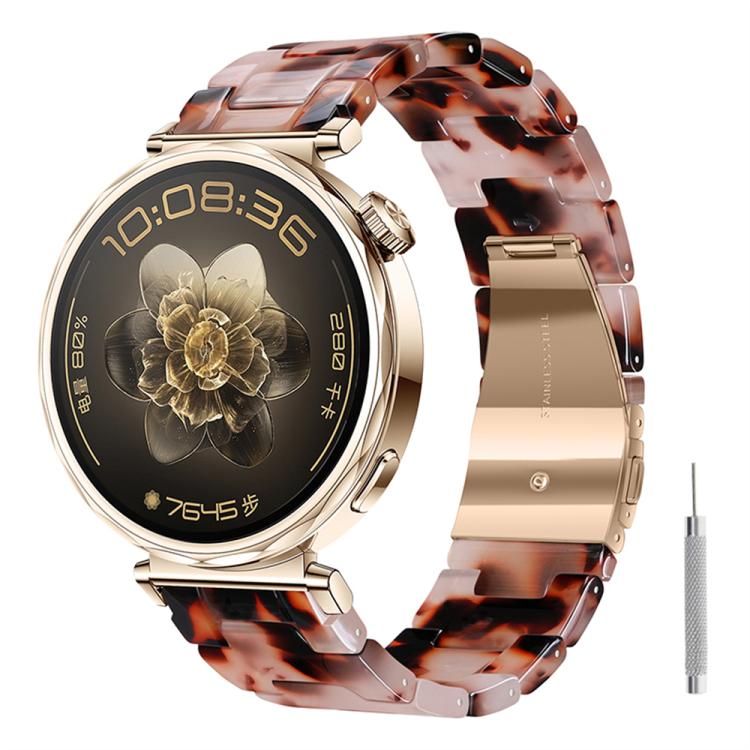 22mm Butterfly Clasp Three Beads Resin Watch Band with Removal Tool