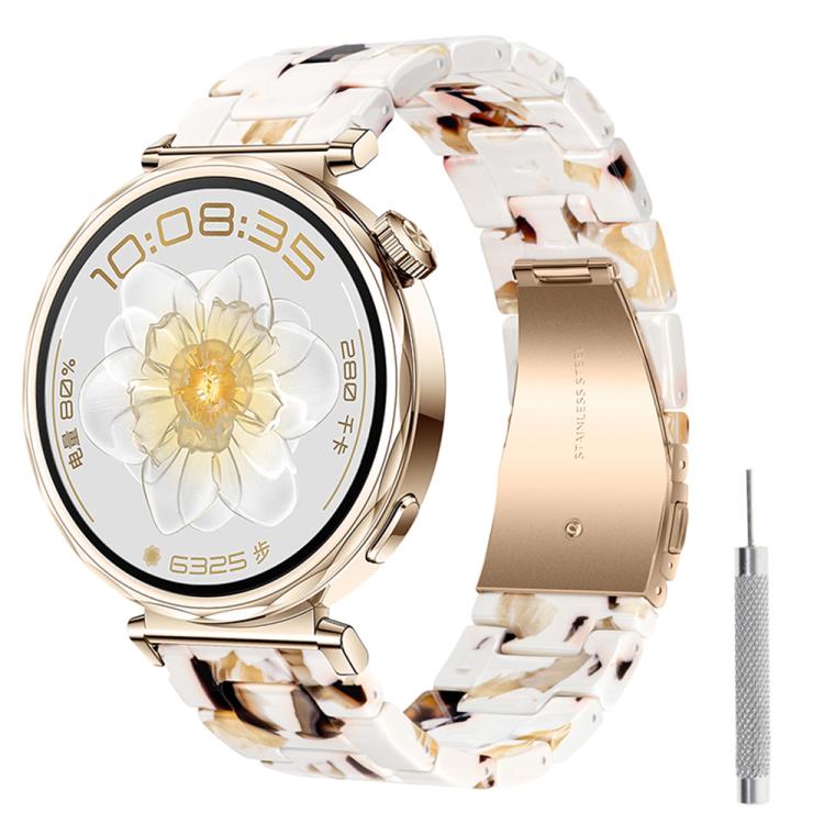 22mm Butterfly Clasp Three Beads Resin Watch Band with Removal Tool