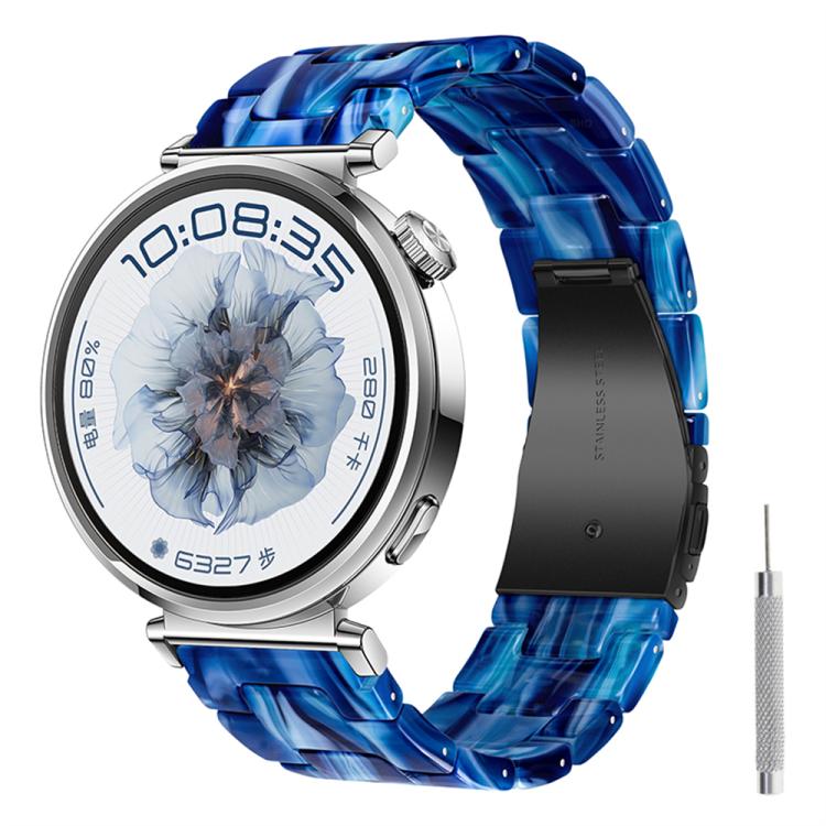 22mm Butterfly Clasp Three Beads Resin Watch Band with Removal Tool