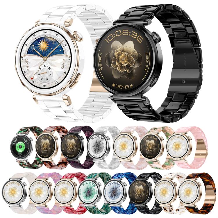 22mm Butterfly Clasp Three Beads Resin Watch Band with Removal Tool
