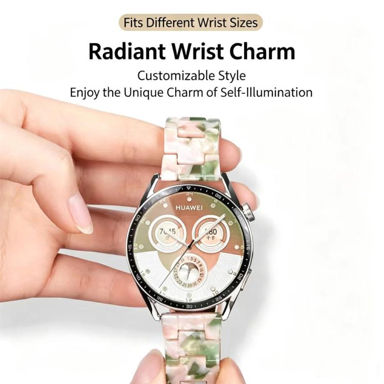 18mm Butterfly Clasp Three Beads Resin Watch Band with Removal Tool