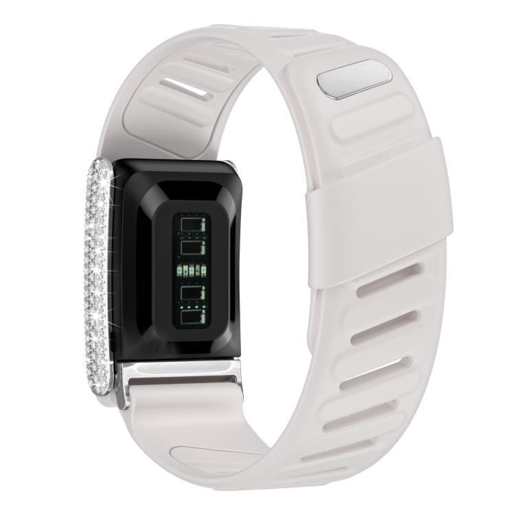 For WHOOP 5.0 Regular Full Diamond Style Two Color Silicone Watch Band
