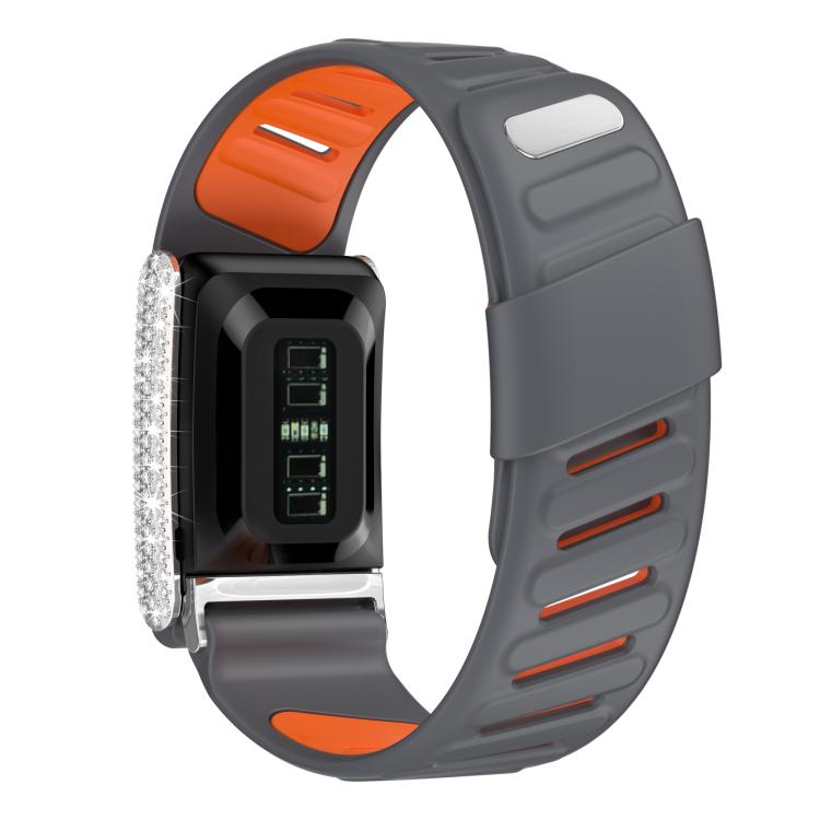 For WHOOP 5.0 Regular Full Diamond Style Two Color Silicone Watch Band