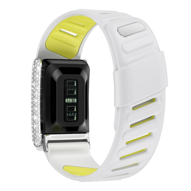 For WHOOP 5.0 Regular Full Diamond Style Two Color Silicone Watch Band