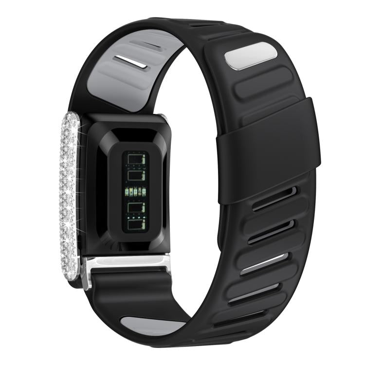 For WHOOP 5.0 Regular Full Diamond Style Two Color Silicone Watch Band