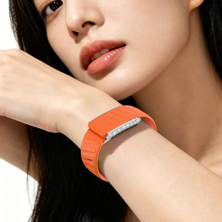 For WHOOP 5.0 Regular Full Diamond Style Two Color Silicone Watch Band