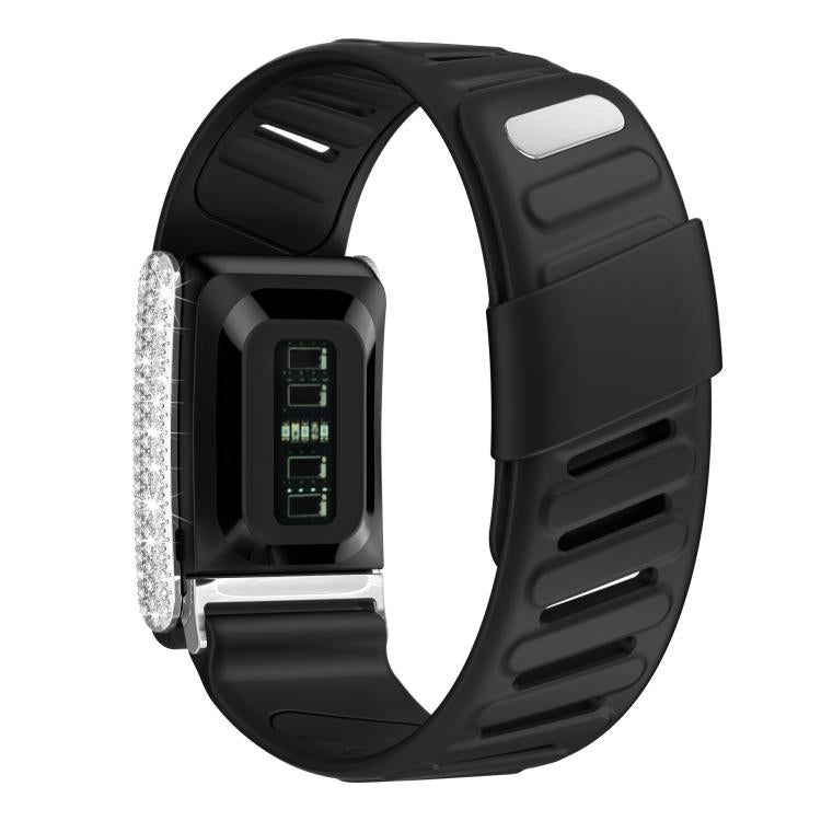 For WHOOP 5.0 Regular Full Diamond Style Two Color Silicone Watch Band