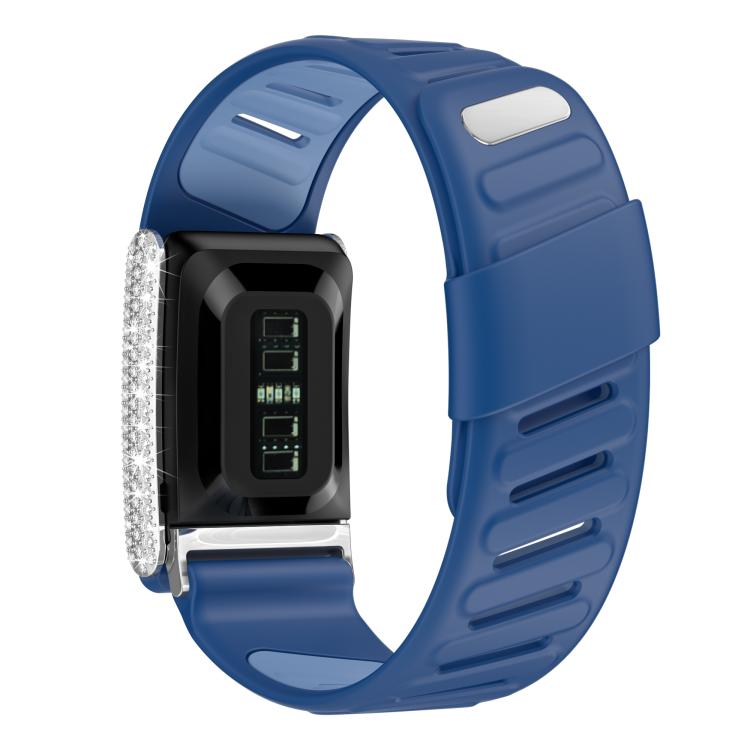 For WHOOP 5.0 Regular Full Diamond Style Two Color Silicone Watch Band