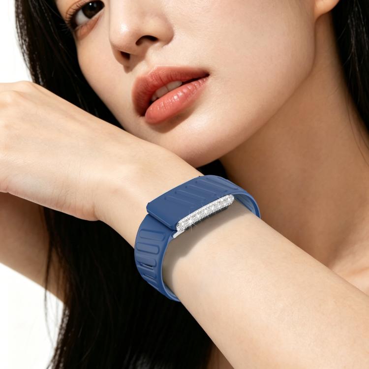 For WHOOP 5.0 Regular Full Diamond Style Two Color Silicone Watch Band