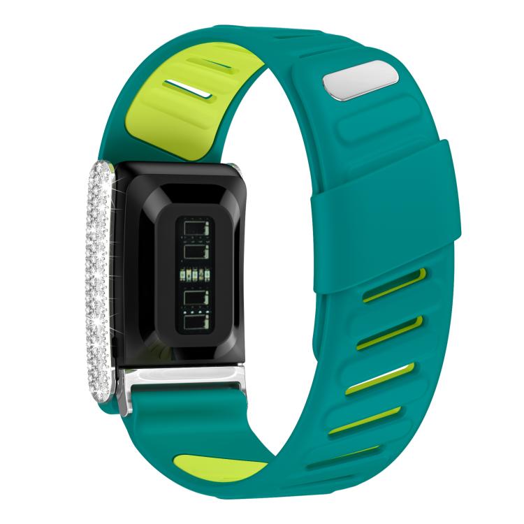 For WHOOP 5.0 Regular Full Diamond Style Two Color Silicone Watch Band