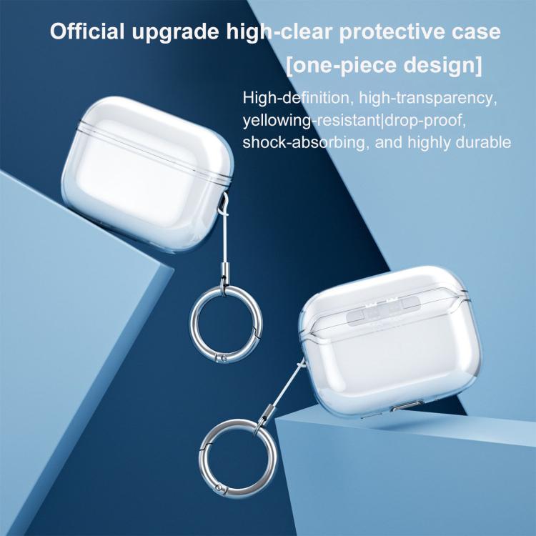For Airpods Pro 2 Integrated High Transparency Full Coverage TPU Protective Earbuds Case