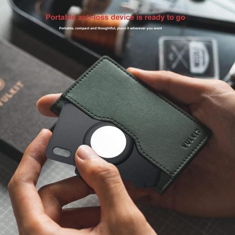 For AirTag 2nd Gen / AirTag 1st Gen Card Holder Wallet Anti-Lost Device Vegan Leather Protective Cover