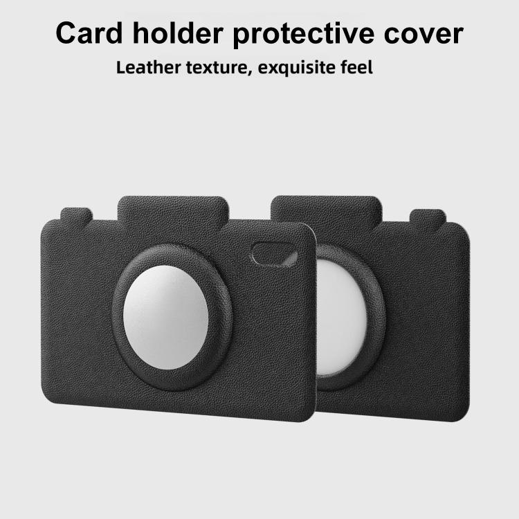 For AirTag 2nd Gen / AirTag 1st Gen Card Holder Wallet Anti-Lost Device Vegan Leather Protective Cover