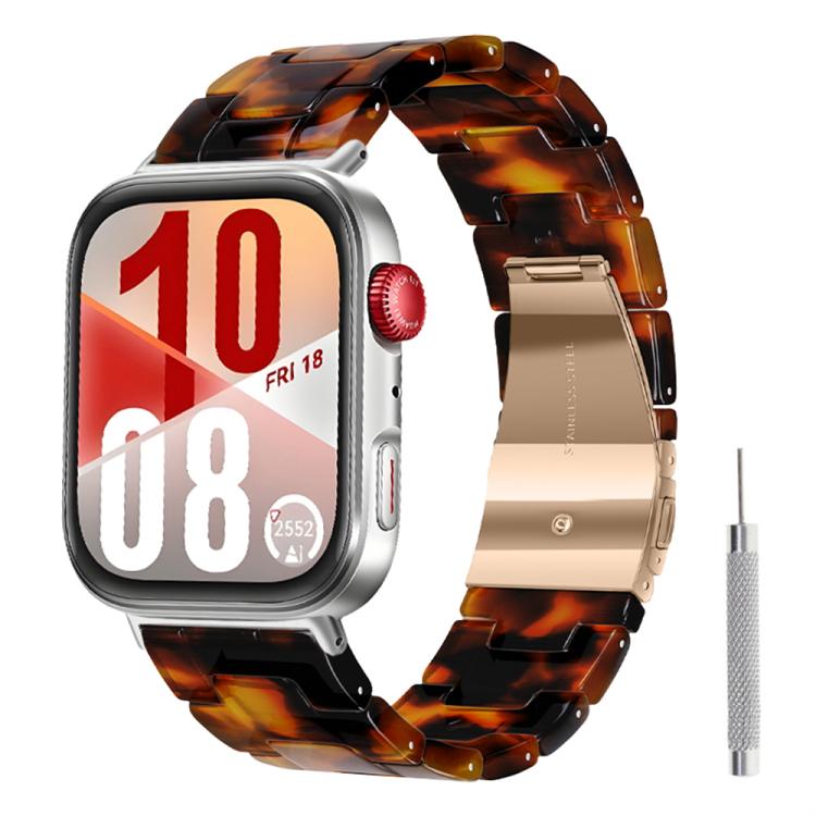 For Huawei Watch Fit 5 / Fit 5 Pro / Fit 4 Butterfly Clasp Three Beads Resin Watch Band with Removal Tool