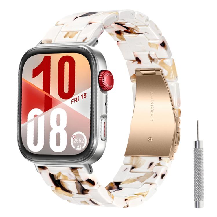 For Huawei Watch Fit 5 / Fit 5 Pro / Fit 4 Butterfly Clasp Three Beads Resin Watch Band with Removal Tool
