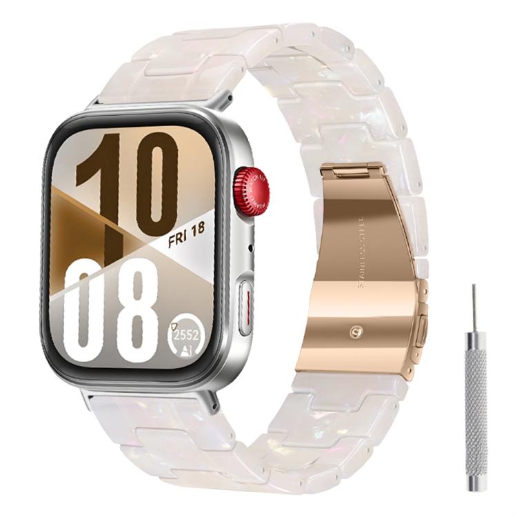 For Huawei Watch Fit 5 / Fit 5 Pro / Fit 4 Butterfly Clasp Three Beads Resin Watch Band with Removal Tool