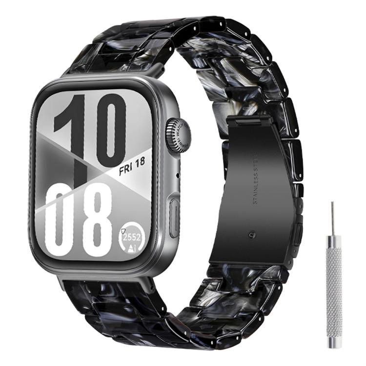For Huawei Watch Fit 5 / Fit 5 Pro / Fit 4 Butterfly Clasp Three Beads Resin Watch Band with Removal Tool