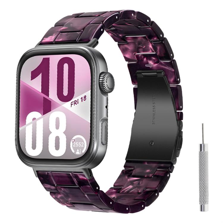 For Huawei Watch Fit 5 / Fit 5 Pro / Fit 4 Butterfly Clasp Three Beads Resin Watch Band with Removal Tool