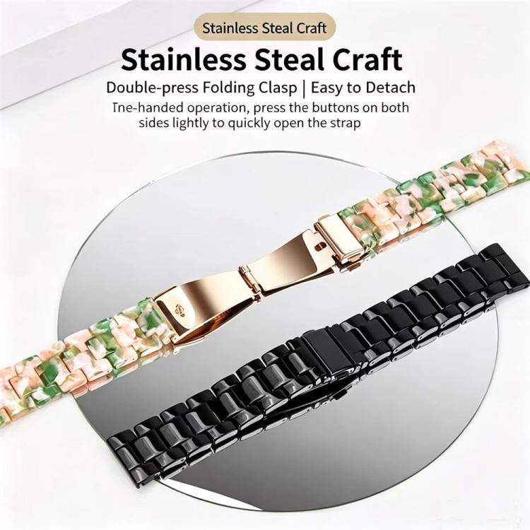 For Huawei Watch Fit Butterfly Clasp Three Beads Resin Watch Band with Removal Tool