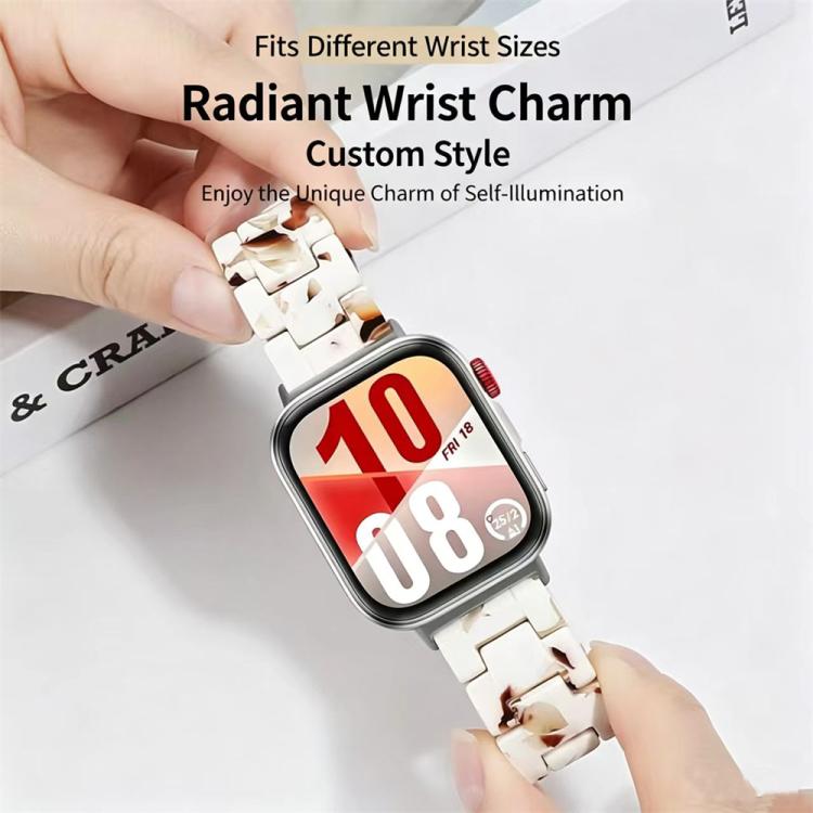 For Huawei Watch Fit 5 / Fit 5 Pro / Fit 4 Butterfly Clasp Three Beads Resin Watch Band with Removal Tool
