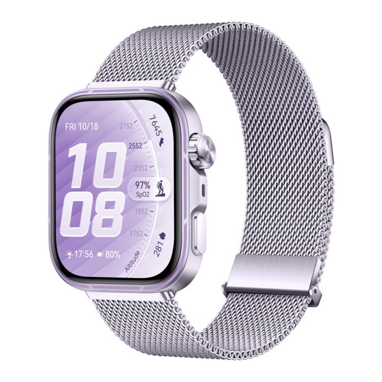 For Huawei Watch Fit 5 / Fit 5 Pro / Fit 4 Two-Section Dual Magnetic Milanese Stainless Steel Watch Band
