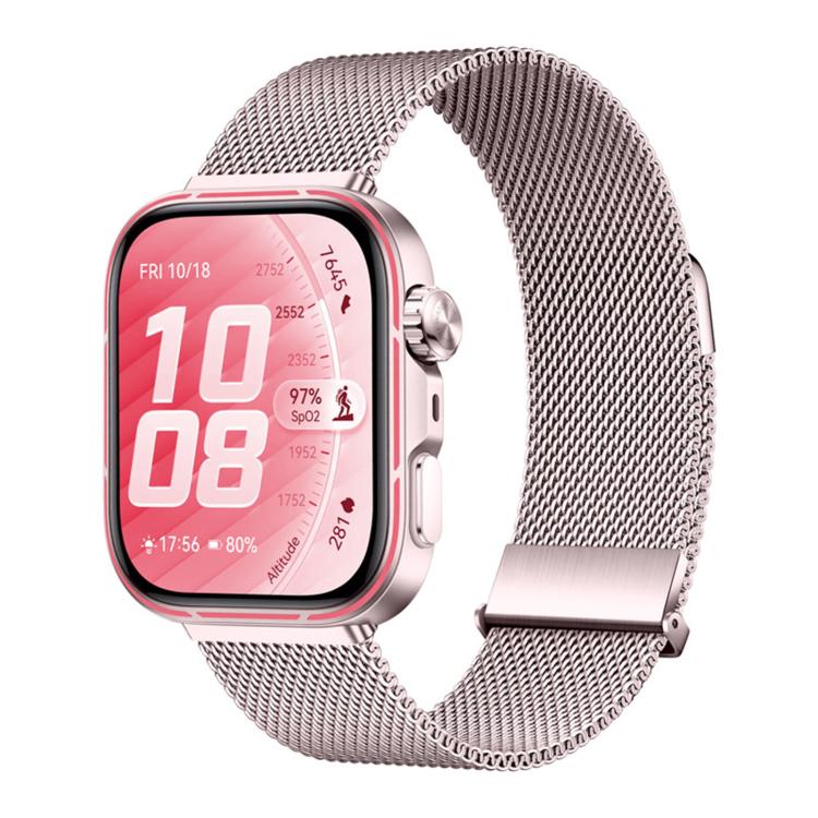 For Huawei Watch Fit 5 / Fit 5 Pro / Fit 4 Two-Section Dual Magnetic Milanese Stainless Steel Watch Band