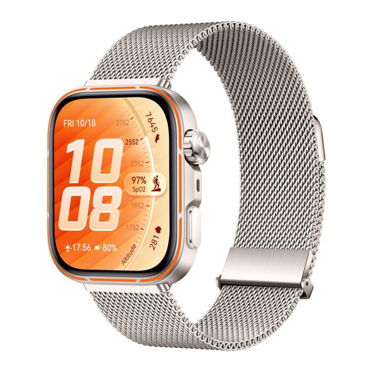 For Huawei Watch Fit 5 / Fit 5 Pro / Fit 4 Two-Section Dual Magnetic Milanese Stainless Steel Watch Band