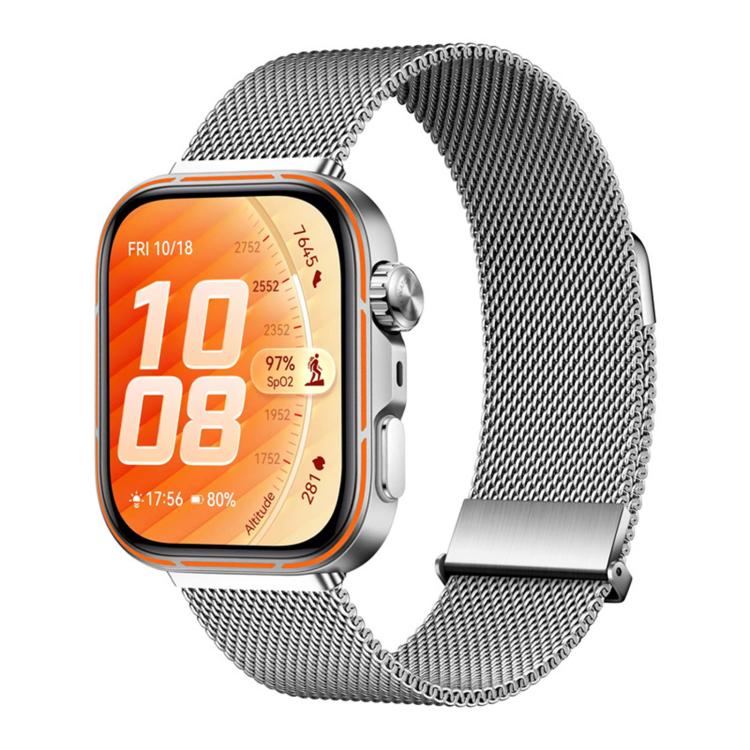 For Huawei Watch Fit 5 / Fit 5 Pro / Fit 4 Two-Section Dual Magnetic Milanese Stainless Steel Watch Band