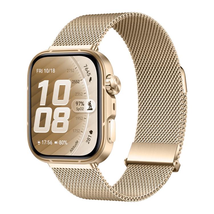 For Huawei Watch Fit 5 / Fit 5 Pro / Fit 4 Two-Section Dual Magnetic Milanese Stainless Steel Watch Band