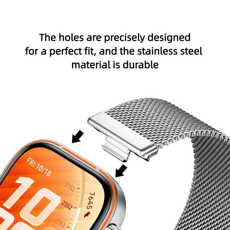 For Huawei Watch Fit 5 / Fit 5 Pro / Fit 4 Two-Section Dual Magnetic Milanese Stainless Steel Watch Band