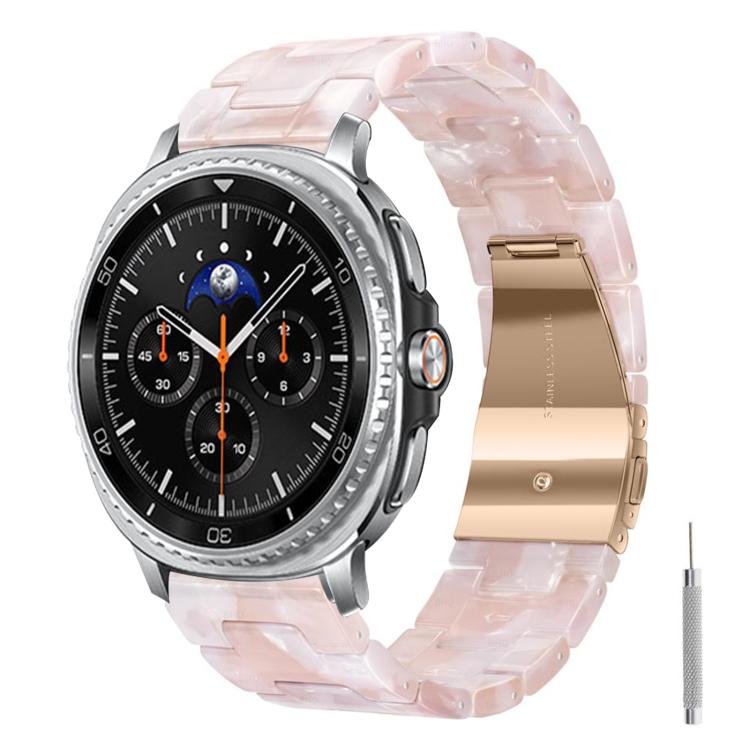 For Galaxy Watch8 / Watch8 Classic Butterfly Clasp Three Beads Resin Watch Band with Removal Tool