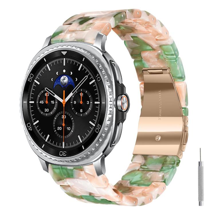 For Galaxy Watch8 / Watch8 Classic Butterfly Clasp Three Beads Resin Watch Band with Removal Tool