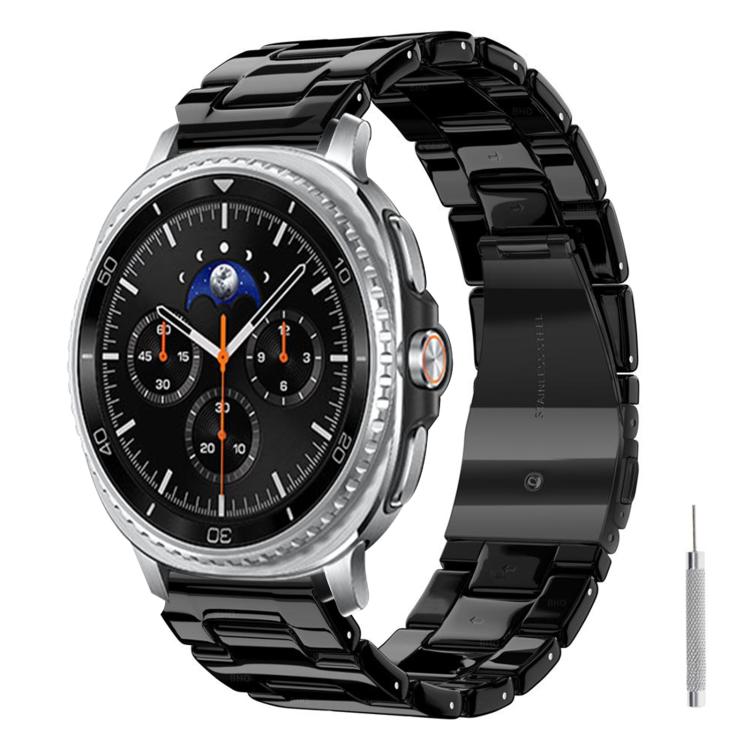 For Galaxy Watch8 / Watch8 Classic Butterfly Clasp Three Beads Resin Watch Band with Removal Tool