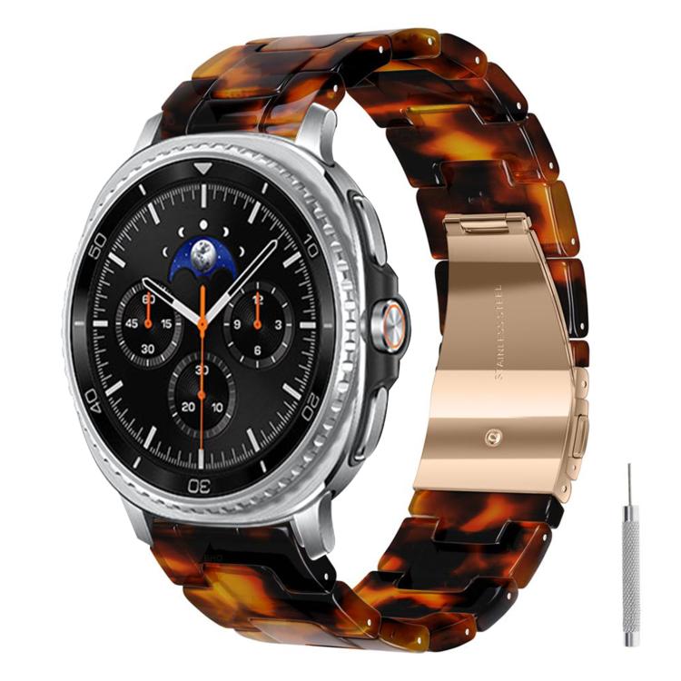 For Galaxy Watch8 / Watch8 Classic Butterfly Clasp Three Beads Resin Watch Band with Removal Tool