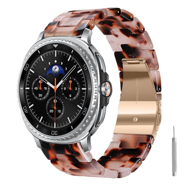 For Galaxy Watch8 / Watch8 Classic Butterfly Clasp Three Beads Resin Watch Band with Removal Tool