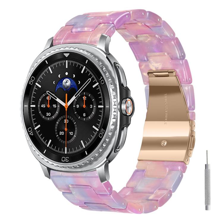 For Galaxy Watch8 / Watch8 Classic Butterfly Clasp Three Beads Resin Watch Band with Removal Tool
